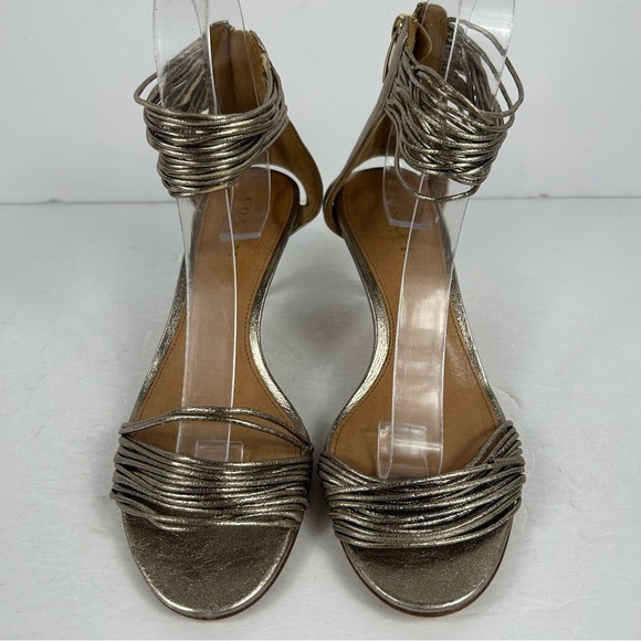 Coach Metallic Silver Strappy Heels - Picture 3 of 9